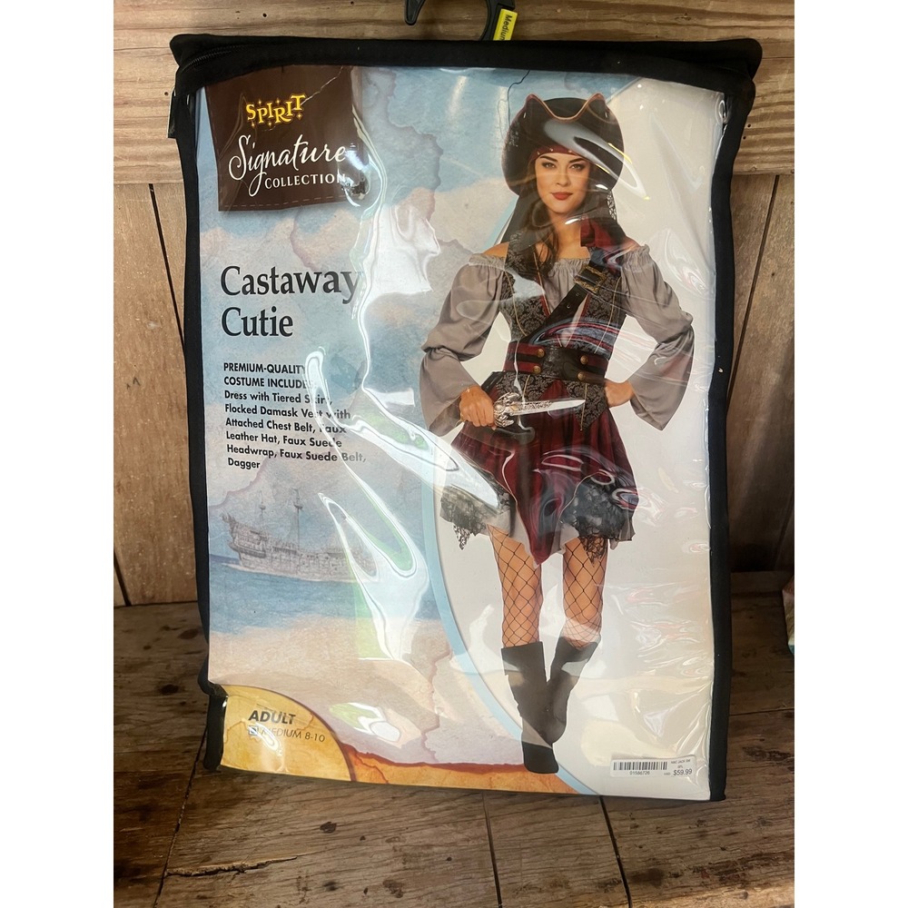 Spirit Halloween Signature Collection Castaway Cutie Pirate Costume Womens Med
